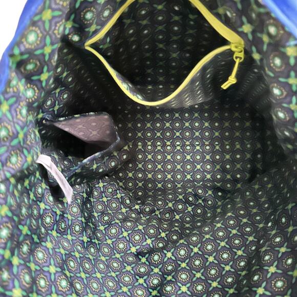 prAna Quilted Nylon Tote Bag Blue Large Travel Shoulder Bag Weekender 21x16 - Picture 9 of 14